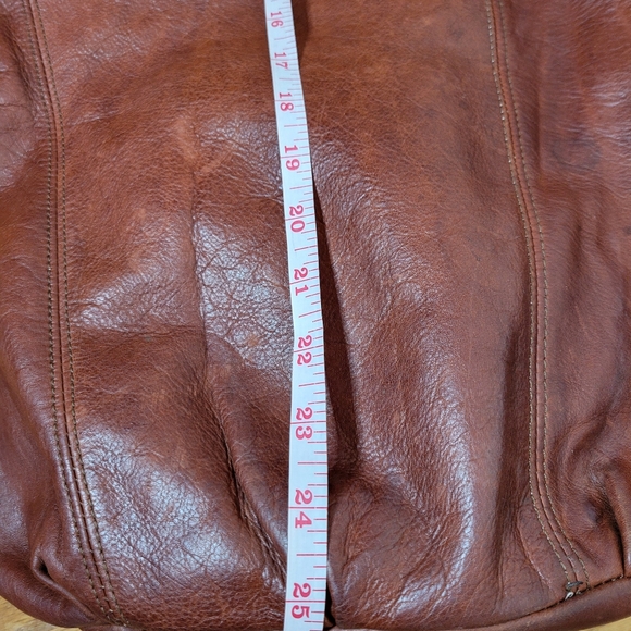 Vintage Brown Leather Shoulder Bag Purse Satchel - Picture 11 of 14